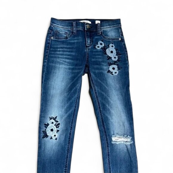 Sneak Peek SP Black Label Floral Embroidered Skinny Jeans Size 25 - Picture 9 of 16